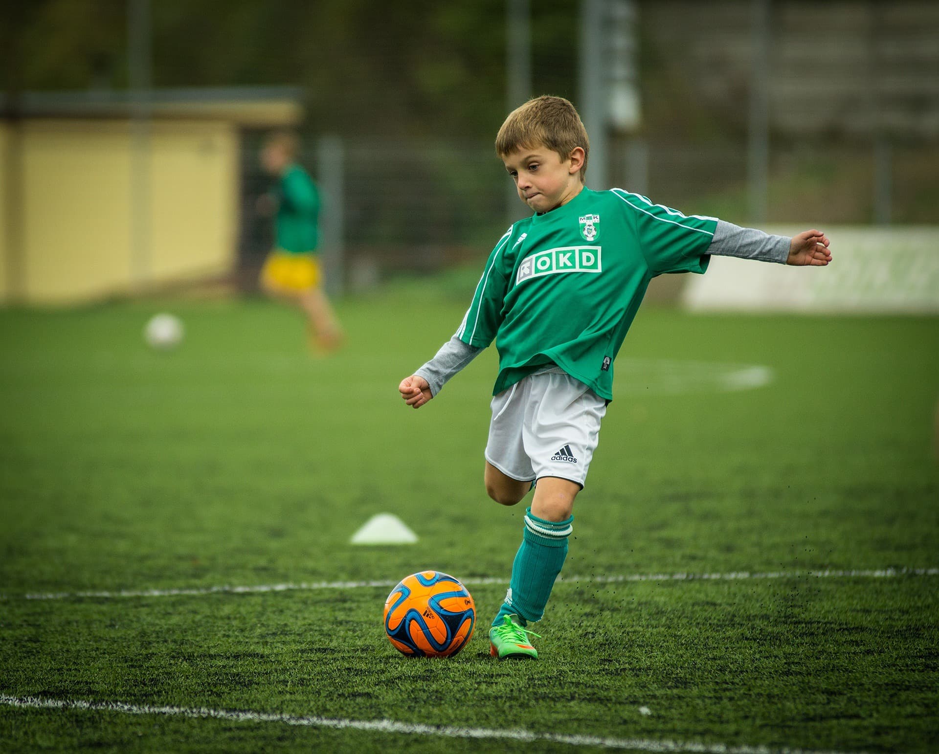 Boys soccer players training in Winnipeg