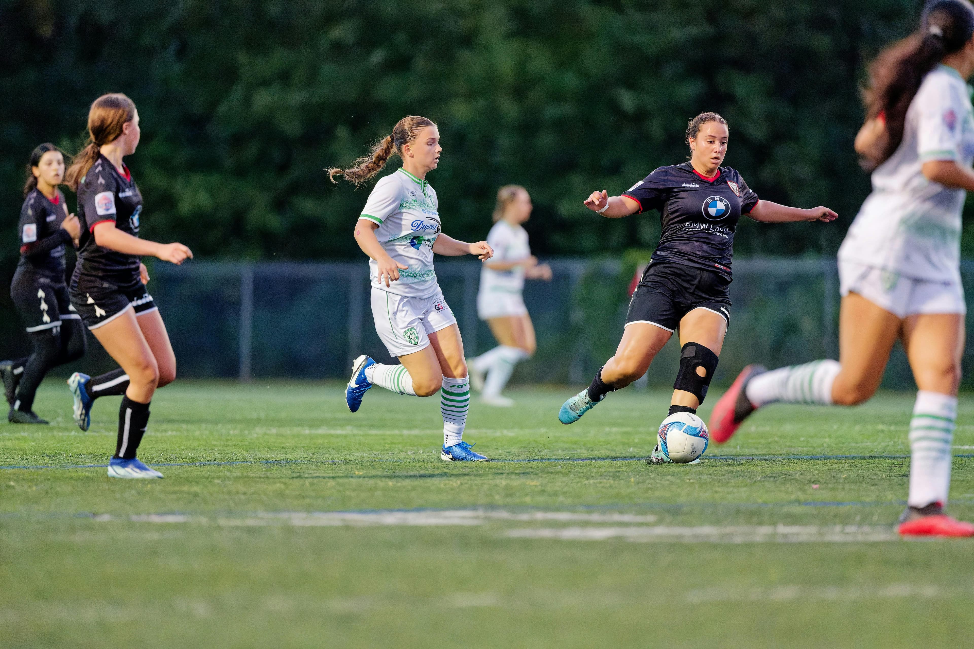Girls soccer league players competing in Winnipeg